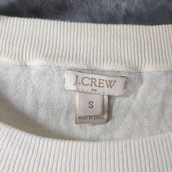 J Crew Womens Nautical Anchor Sweater S Navy White Stripe Intarsia Knit Pullover - Picture 2 of 10